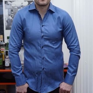 Blue button up oxford shirt sz. S